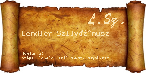 Lendler Szilvánusz névjegykártya